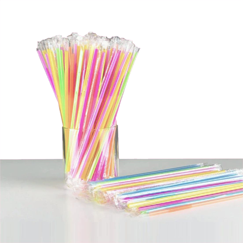 CCF PP plastic Jumbo drink straws - individually wrap black L9
