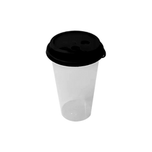 Load image into Gallery viewer, CCF 16-32OZ(D90MM) Premium PP Lid/Attached Stopper For PP Injection Cup - Black 1000 Pieces/Case