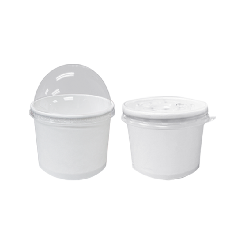 CCF 16OZ(D112MM) PET Plastic Dome Lid With No Hole For Yogurt Paper Cu –  Custom Cup Factory