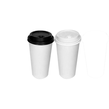 Load image into Gallery viewer, CCF 10-24OZ(D90MM) PP Plastic Lock-Back Lid For Paper Coffee Cup - Black 1000 Pieces/Case