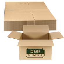 Load image into Gallery viewer, 24 x 18 x 12" Corrugated Shipping Box - 25/Bundle