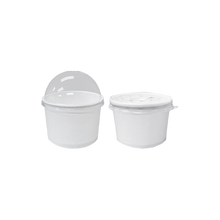 Load image into Gallery viewer, CCF 8OZ(D90MM) PET Plastic Dome Lid With No Hole For Yogurt Paper Cup - 1000 Pieces/Case