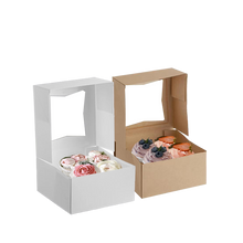 Load image into Gallery viewer, CCF 6" x 6" x 3" Auto-Popup Window Bakery Box - White - 200 Pieces/Case