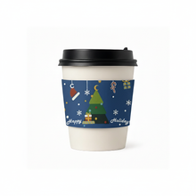 Load image into Gallery viewer, CCF Christmas Design Eco Friendly Disposable Corrugated Sleeve For Drink Cup - 1000 Pieces/Case