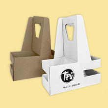 Load image into Gallery viewer, CCF Eco-Friendly Heavy Duty Kraft Corrugated Cardboard 4-Cup Carrier - 170 Pieces / Cases