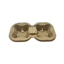 Load image into Gallery viewer, CCF Eco-Friendly Heavy Duty Molded Fiber Take Out 2-Cup Holder Insert - 600 Pieces/Case