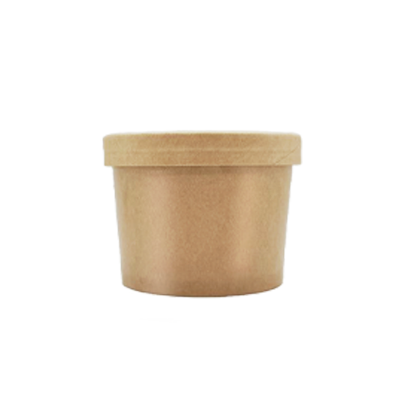 CCF 10OZ Ice Cream Paper Container - Kraft 500 Pieces/Case