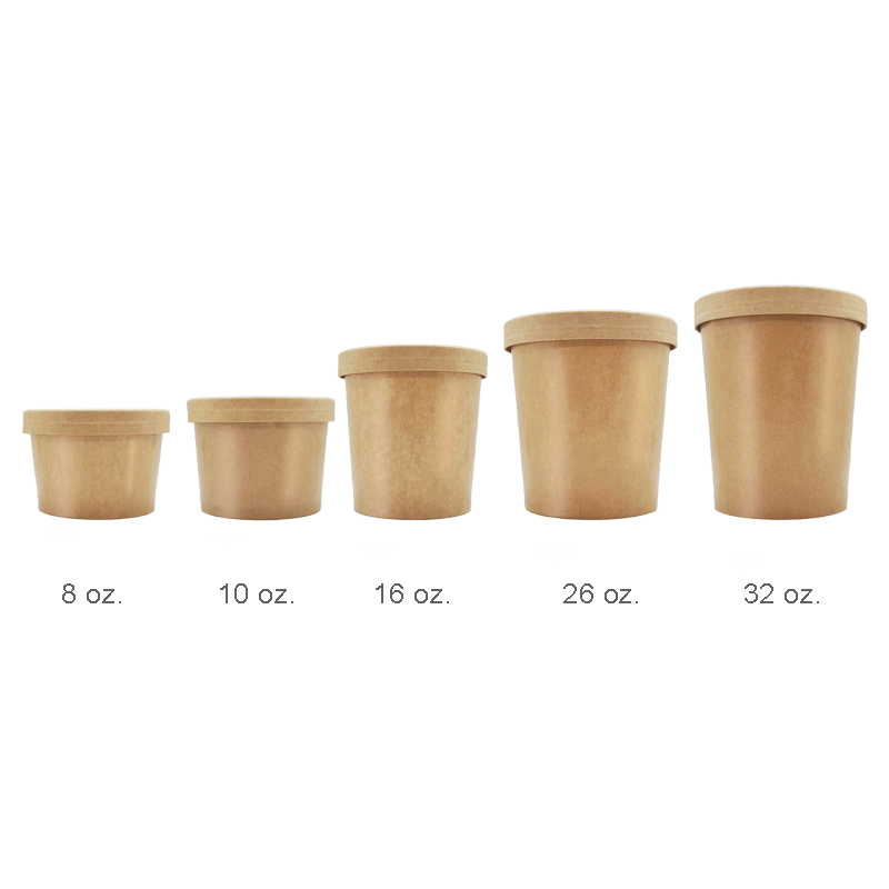 PRE-ORDER] CCF 32OZ Ice Cream Paper Container - Kraft 500 Pieces
