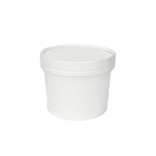 Load image into Gallery viewer, CCF 10OZ Economic Ice Cream Paper Container + Non-Vented Lid Combo - White 500 Sets/Case