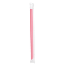Load image into Gallery viewer, CCF Individually Wrapped PP Plastic Jumbo Drink Straws - Pink L9" 12MM BOBA Straw - 2000 pieces/case