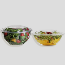 Load image into Gallery viewer, CCF 18OZ PET Plastic Rose Salad Bowl & Lids - 150 Sets/Case