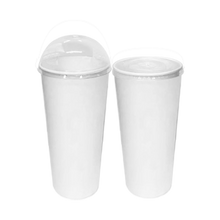 Load image into Gallery viewer, CCF 12-22oz (D90MM) PET Plastic Flat Lid For Paper Soda Cup - 1000 Pieces/Case