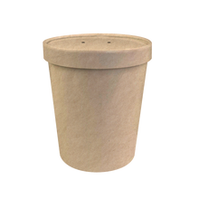 Load image into Gallery viewer, CCF 115MM Vented Kraft Paper Lid for 26/32oz Soup Pint Cup  - 500 Pieces/Case