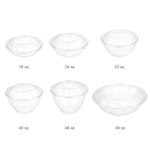 Load image into Gallery viewer, CCF 18OZ PET Plastic Rose Salad Bowl & Lids - 150 Sets/Case