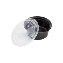 Load image into Gallery viewer, CCF 32OZ(D183MM) PP Injection Plastic Microwavable Black Round Food Containers & Lids - 150 Sets/Case