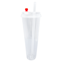 Load image into Gallery viewer, CCF 32OZ(1000ml) Premium PP Injection Plastic Cup With Lid + Straw (Combo)- Clear | 90mm Diameter | 500 Sets/Case