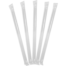 Load image into Gallery viewer, CCF Individually Wrapped PP Plastic Jumbo Drink Straws - Clear L11" 12MM Boba Straw - 2000 pieces/case