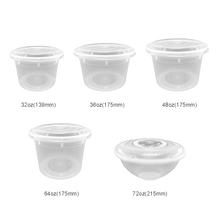 Load image into Gallery viewer, CCF 36OZ(D175MM) Premium PP Injection Plastic Soup Bowl with Lid - 120 Sets/Cases (Microwavable)