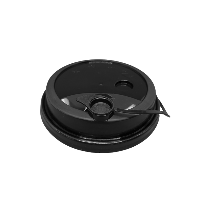 CCF 16-32OZ(D90MM) Premium PP Lid/Attached Stopper For PP Injection Cup - Black 1000 Pieces/Case