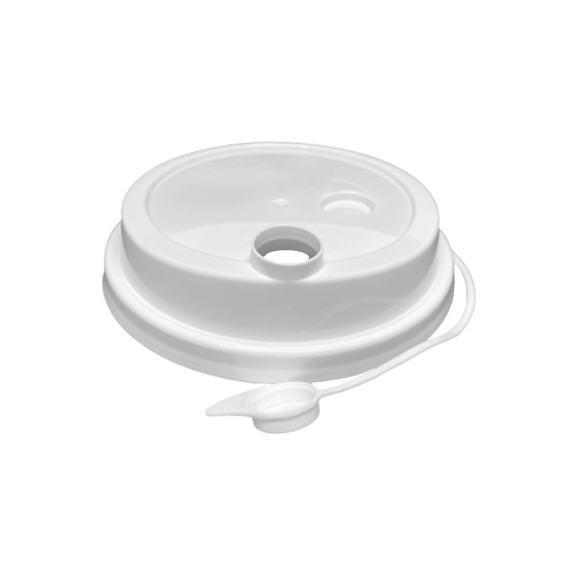 CCF 16-32OZ(D90MM) Premium PP Lid/Attached Stopper For PP Injection Cup - White 1000 Pieces/Case