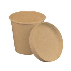 CCF 26OZ Ice Cream Paper Container - Kraft 500 Pieces/Case