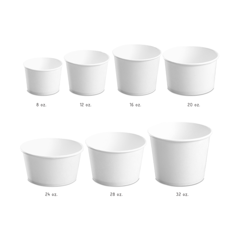 12 oz white plastic cups Yocup 12 oz Solid White Cold/Hot Paper Food Container