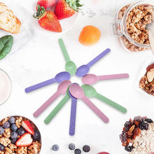 Load image into Gallery viewer, CCF Premium PP bio-base plastic wide handle dessert spoon- purple 1000 Pieces/Case