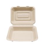 Load image into Gallery viewer, CCF 100% COMPOSTABLE Single Compartment Bagasse Molded Fiber Hinged Container 9&quot; x 6&quot; x 3&quot; - 250 Pieces/Case