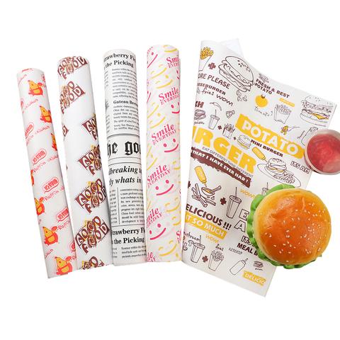 Biodegradable Wax Coating Grease Proof Burger Wrapping Paper Wax