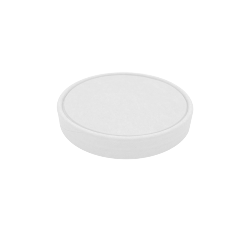 CCF 96MM Non-Vented White Paper Lid for 8/10/16oz Ice Cream Pint Cup   - 500 Pieces/Case