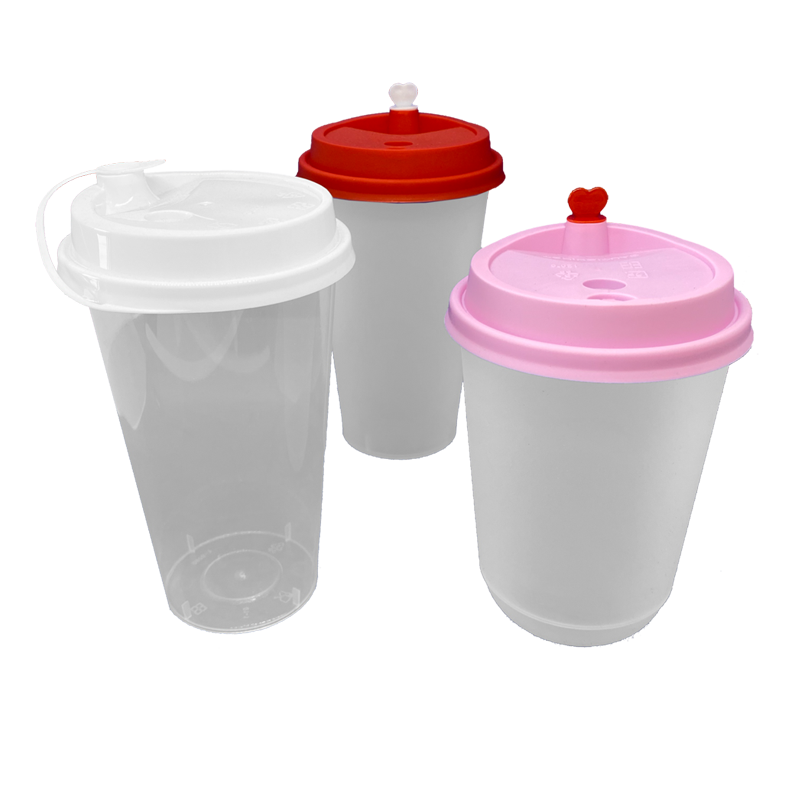 CCF 16-24OZ(D90MM) Premium PP Lid/Red Heart Stopper For PP Injection C –  Custom Cup Factory