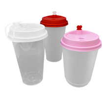 Load image into Gallery viewer, CCF 16-32OZ(D90MM) Premium PP Lid/Heart Stopper For PP Injection Cup - Clear 1000 Pieces/Case