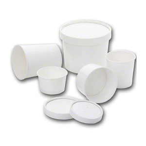 CCF 96MM Vented White Paper Lid for 8/10/12/16oz Soup Pint Cup  - 500 Pieces/Case