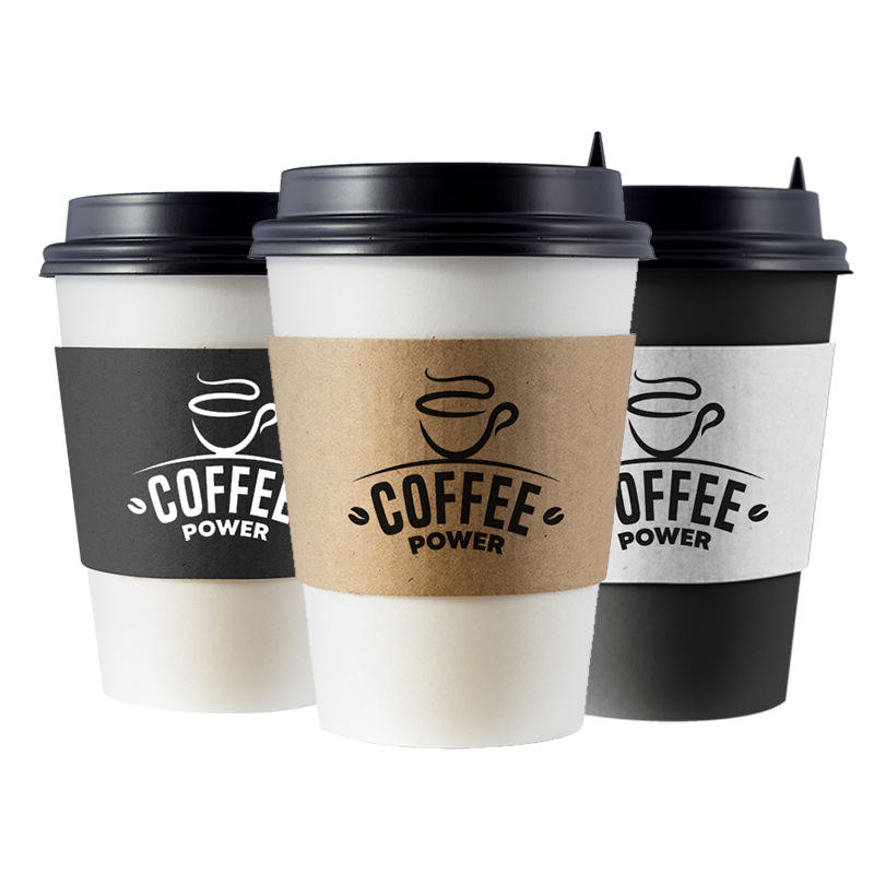 Custom Print Eco Friendly Disposable Corrugated Drink Cup Sleeves