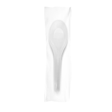 Load image into Gallery viewer, CCF Individual Wrap Medium Weight PP Plastic Asian Soup Spoon - White 1000 Pieces/Case