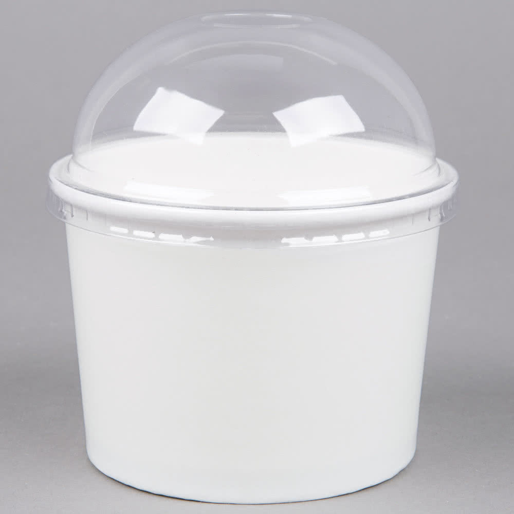 Choice 16 oz. Clear Round Dome Frozen Yogurt Lid with No Hole - 1000/Case