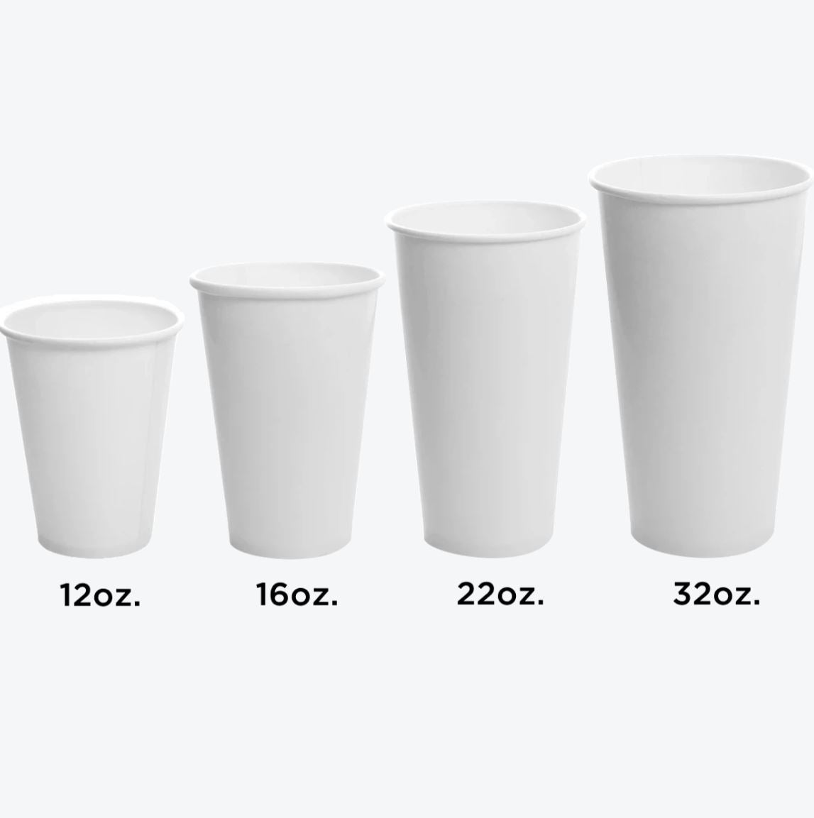 Printed White Paper Coffee Cup 16 oz. - 1000/Case 