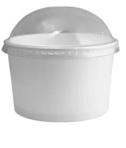 CCF 4OZ(D75MM) PET Plastic Dome Lid With No Hole For Ice Cream Paper Cup - 1000 Pieces/Case