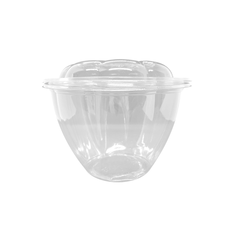 48 Oz. Clear Plastic Salad Bowls With Airtight Lids Food Containers and  Cutlery 