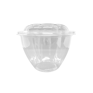 CCF 48OZ PET Plastic Rose Salad Bowl & Lids - 150 Sets/Case