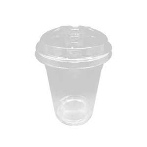 CCF 12-24OZ(D98MM) PET Plastic Strawless Lock-Back Dome Lid For PET Plastic Cup - 1000 Pieces/Case