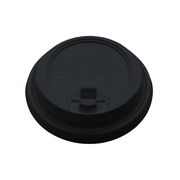 CCF 10-24OZ(D90MM) PP Plastic Lock-Back Lid For Paper Coffee Cup - Black 1000 Pieces/Case