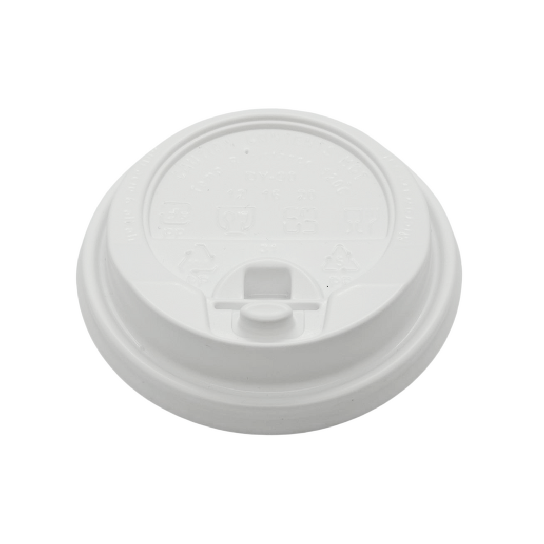 CCF 10-24OZ(D90MM) PP Plastic Lock-Back Lid For Paper Coffee Cup - White 1000 Pieces/Case