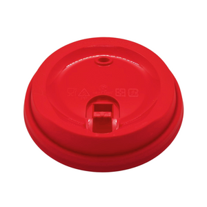 CCF 12-24OZ(D90MM) Premium PP Plastic Lock-Back Lid For Paper Coffee Cup - Red 1000 Pieces/Case