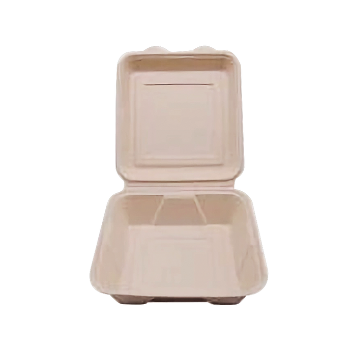 CCF 100% COMPOSTABLE Single Compartment Bagasse Molded Fiber Hinged Container 8