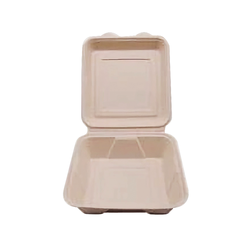 CCF 100% COMPOSTABLE Single Compartment Bagasse Molded Fiber Hinged Container 8