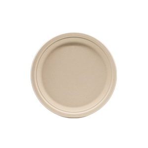 CCF 100% COMPOSTABLE Single Compartment Bagasse Molded Fiber Plate 7" - 1000 Pieces/Case