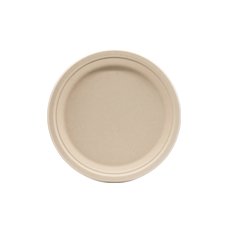 CCF Single Compartment Bagasse Molded Fiber Plate 7" - 1000 Pieces/Case