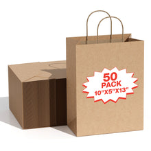 Load image into Gallery viewer, CCF Eco-Friendly Heavy Duty Kraft Paper Shopping Bag #1 - 50, 100 or 275 Pieces/Case