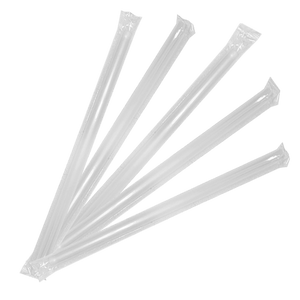 CCF PP plastic Jumbo drink straws - individually wrap clear L11
